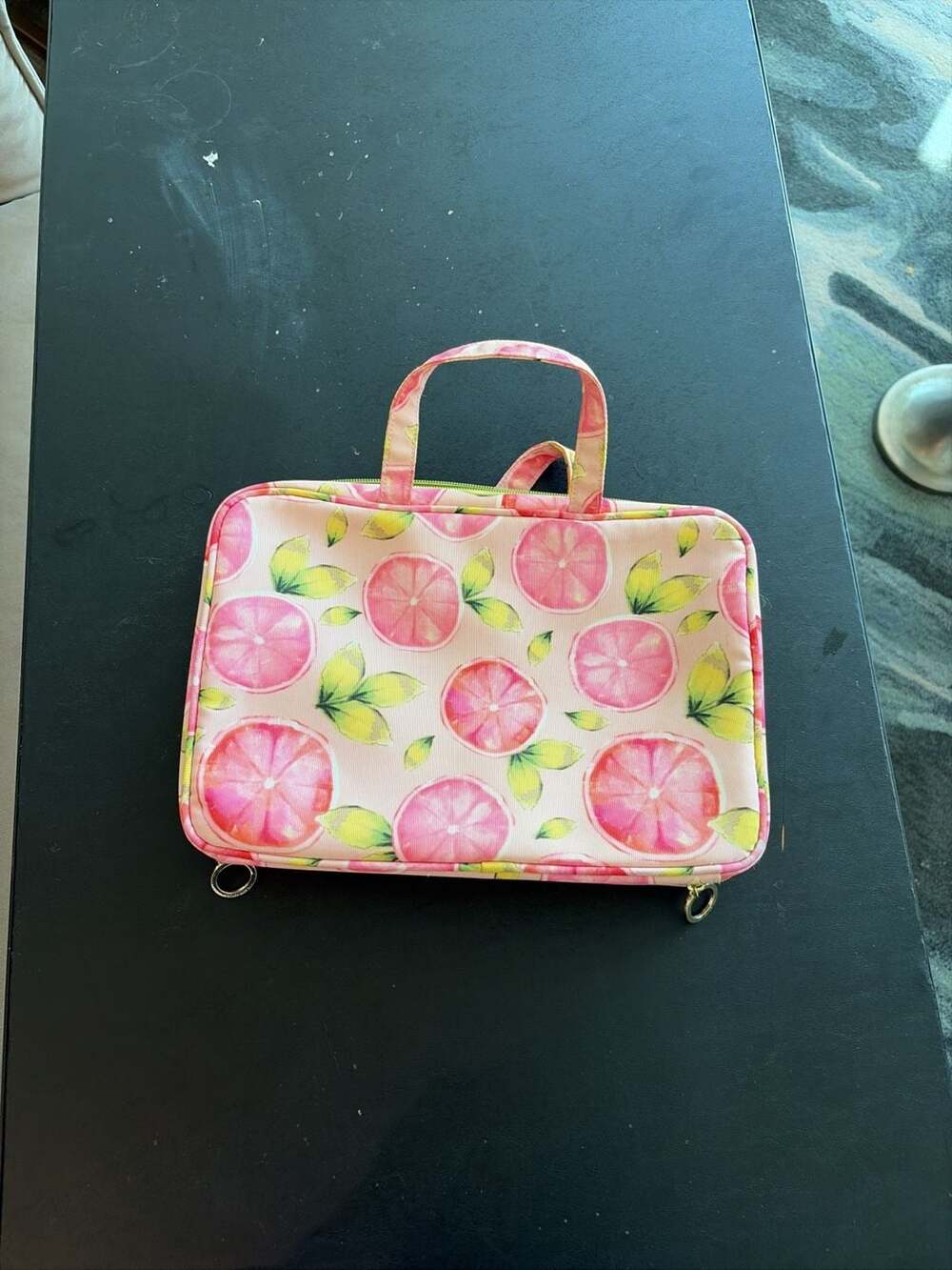Citrus Pink Grapefruit Travel Cosmetic Organizer Bag by contents by allegro